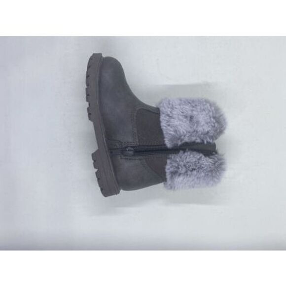 OSH KOSH-Toddler Girl Boots Size 5 BROWN AND GREY FAUX FUR - Picture 7 of 7